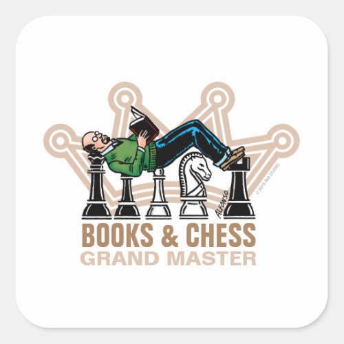 Books  Chess Grand Master Square Sticker