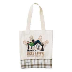 Books & Chess Grand Master Zazzle HEART Tote Bag