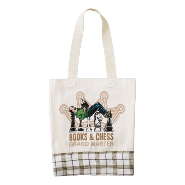Books & Chess Grand Master Zazzle HEART Tote Bag (Front)