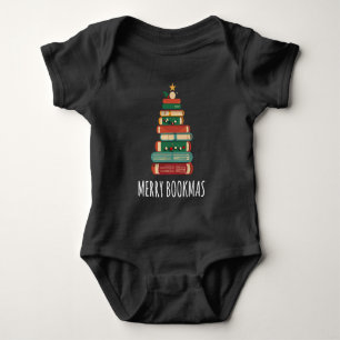 Books Christmas Tree Merry Bookmas Baby Bodysuit