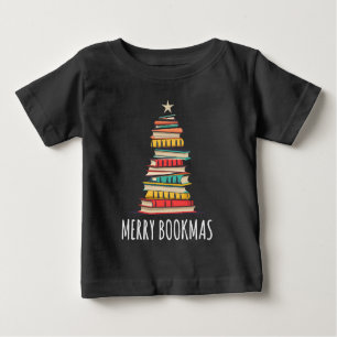Books Christmas Tree Merry Bookmas Baby T-Shirt