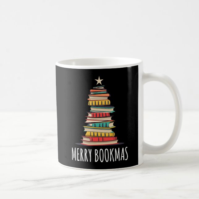 Books Christmas Tree Merry Bookmas Coffee Mug (Right)