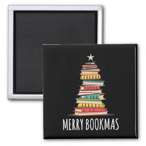 Books Christmas Tree Merry Bookmas Magnet