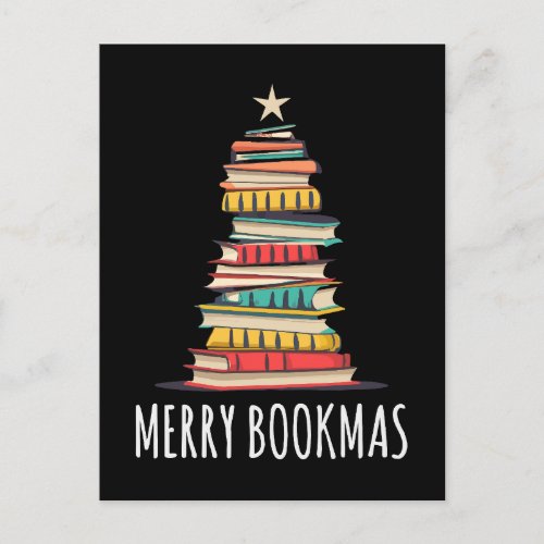 Books Christmas Tree Merry Bookmas Postcard
