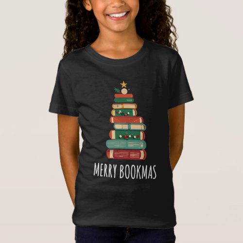 Books Christmas Tree Merry Bookmas T_Shirt