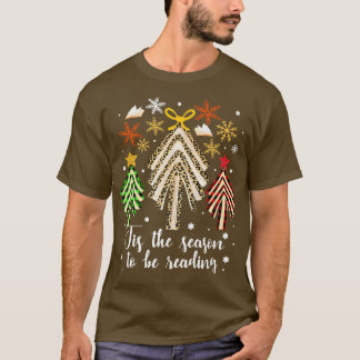 Books Christmas Tree Tis The Season To Be Reading  T-Shirt