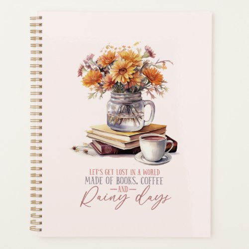Books Coffee and Rainy Days Planner