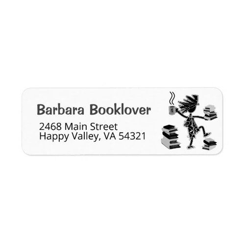 Books  Coffee BW Return Address Label