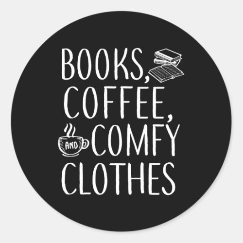 Books Coffee Comfy Literary Writer Reading Bookish Classic Round Sticker