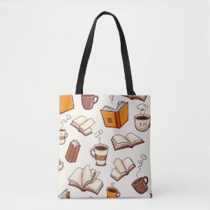 Books & Coffee Tote Bag – Cozy Bookish Aesthetic
