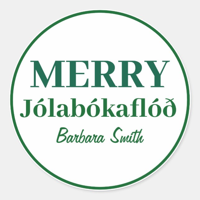 Books & Cozy Nights: Merry Jolabokaflod Classic Ro Round Sticker (Front)