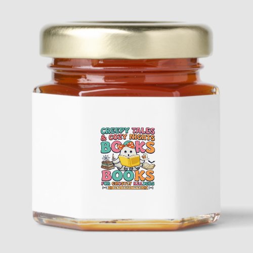 Books Creepy Tales Ghost Reading Spider Web Bats Honey Jar Favors