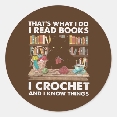 Books Crochet  Classic Round Sticker