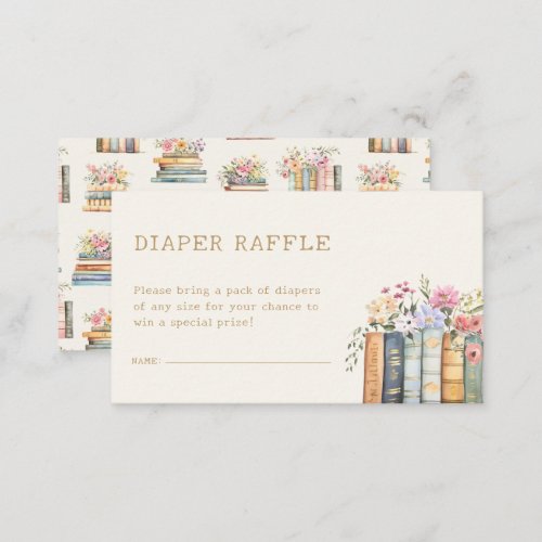 Books Diaper Raffle Enclosure Card