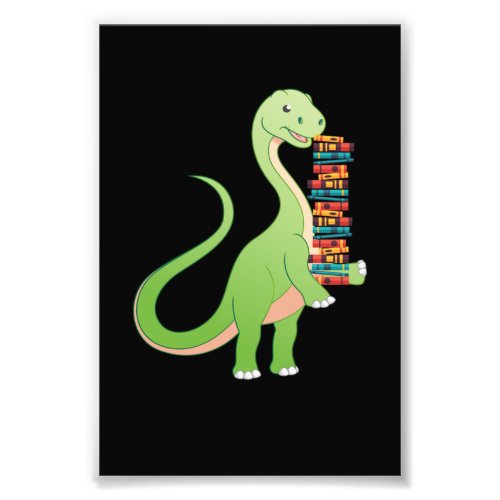 Books Dino Reading Book Literature Photo Print