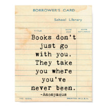Books Don't Just Go With You Quote Wall Art