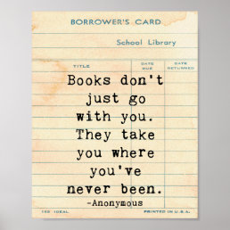 Books Don&#39;t Just Go With You Quote Wall Art