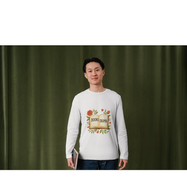 Books > Drama – Watercolor Book Lover Illustration T-Shirt (Creator Uploaded)