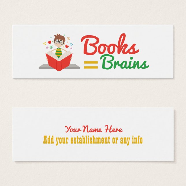 Books Equal Brains Bookmark (Front & Back)