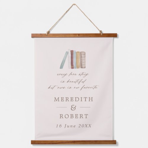 Books Every Love Story Personalized Wedding  Hanging Tapestry