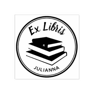 Books Ex Libris Custom Bookplate Personalized  Rubber Stamp