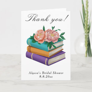Books Floral Bridal Shower Thank you