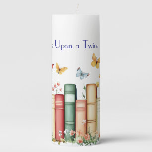 Books, Flowers, Butterflies  Pillar Candle