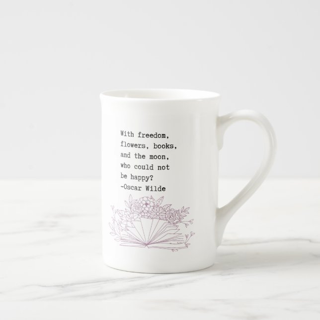 Books & Flowers Oscar Wilde Coffee Mug (Right)