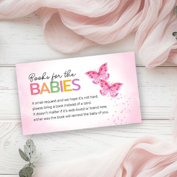 Books For Babies Pink Butterflies Twins  Enclosure Card by daisylin712 at Zazzle