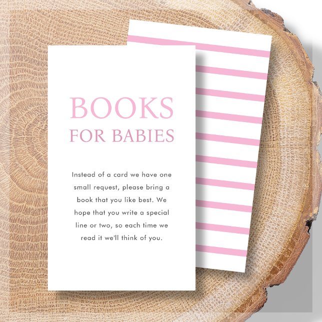Books for Babies | Pink Twin Baby Shower  Enclosure Card (Creator Uploaded)