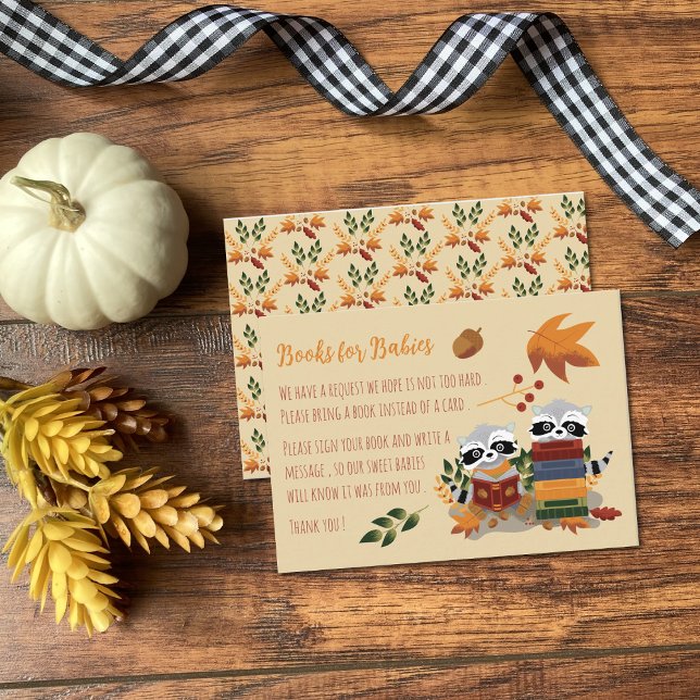 Books For Babies Twin Raccoons Enclosure Card (Books for babies twin raccoons insert cards .)