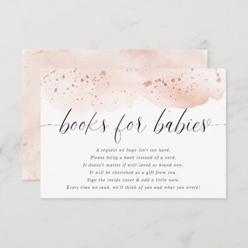 Books for babies twins girls watercolor blush pink enclosure card