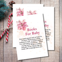 Books for baby a little snowflake pink poinsettia  enclosure card