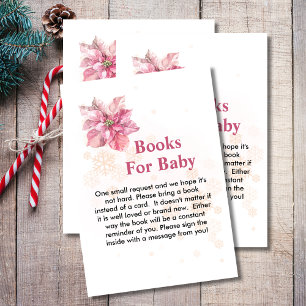 Books for baby a little snowflake pink poinsettia enclosure card