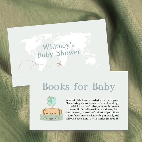 Books For Baby Adventure World Map Baby Shower Enclosure Card