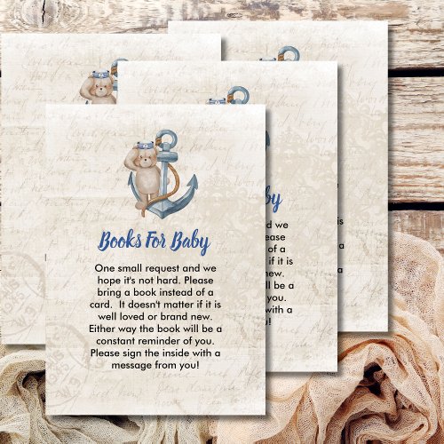 Books For Baby Ahoy Its A Boy Nautical Theme Enclosure Card