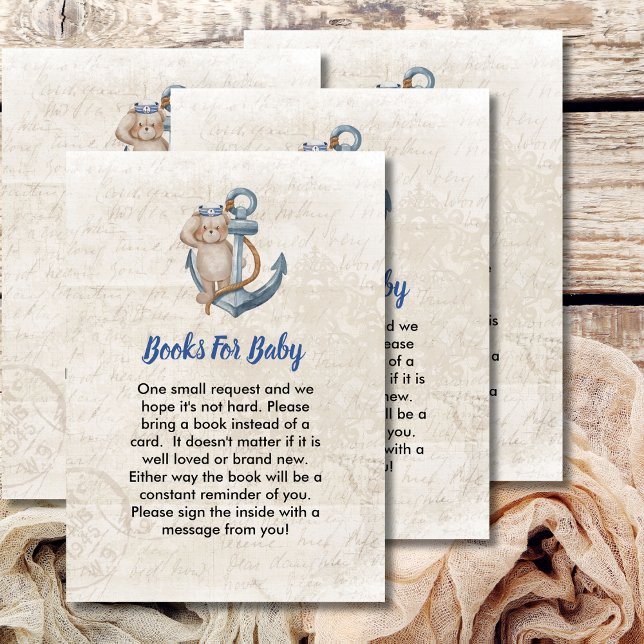 Books For Baby Ahoy It's A Boy Nautical Theme Enclosure Card (Creator Uploaded)