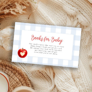 Books for baby apple of our eye boy baby shower enclosure card