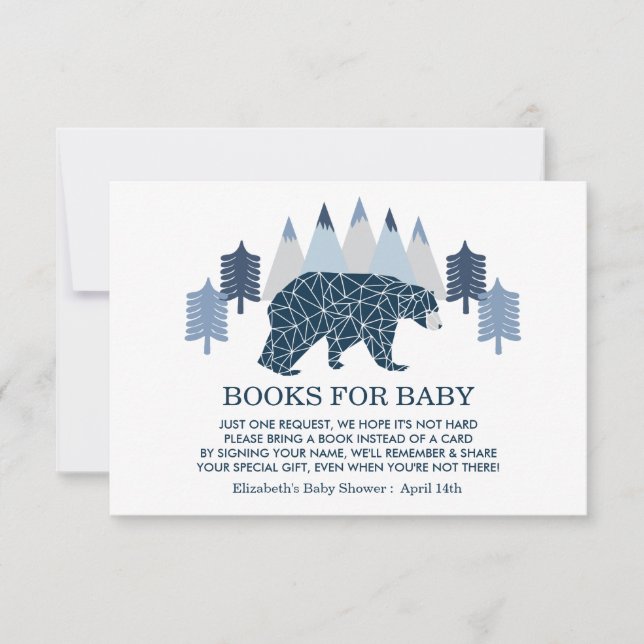 Books for Baby Baby Boy Bear Insert Card (Front)
