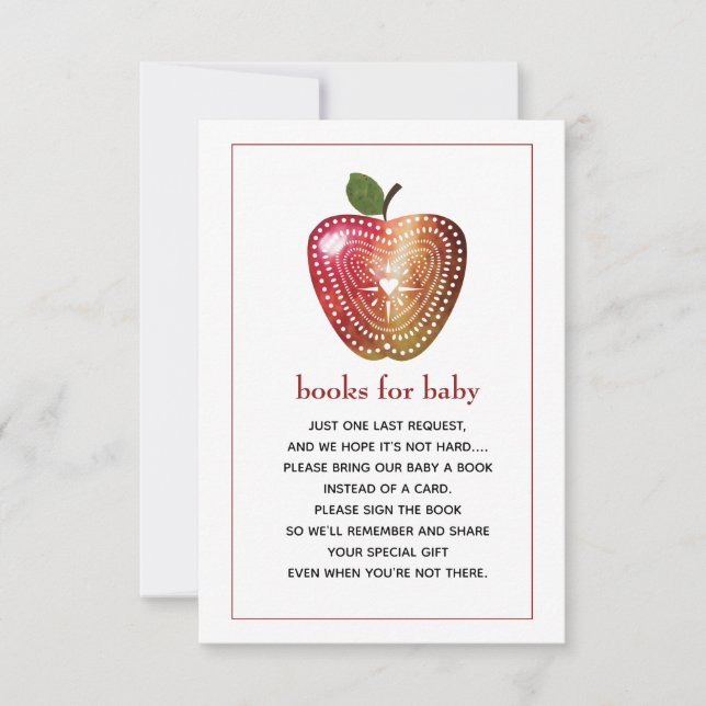Books For Baby Baby Shower Book Request Apple Invitation (Front)