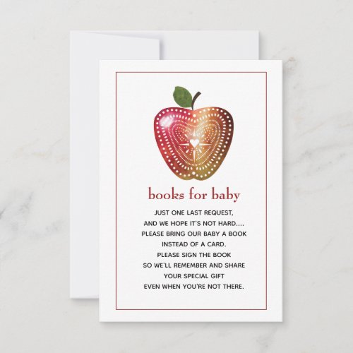 Books For Baby Baby Shower Book Request Apple Invitation