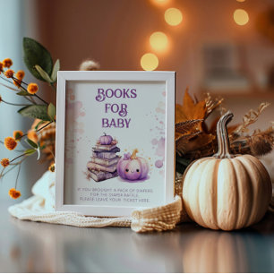 Books for Baby Baby Shower Little Pumpkin Fall Poster