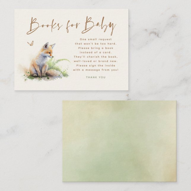 Books For Baby Baby Shower Request Card (Front/Back)