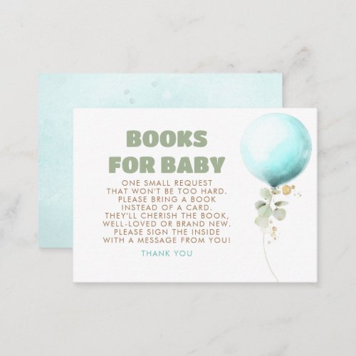 Books For Baby Baby Shower Request Card