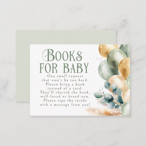 Books For Baby Baby Shower Request Card