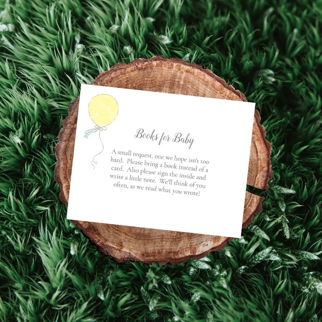 Books For Baby Baby Sprinkle Yellow Balloon Enclosure Card (Creator Uploaded)