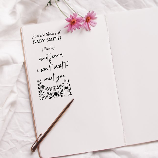 Books for Baby | Baby's First Library Keepsake Self-inking Stamp (From the library of Baby Shower, Baby's First Library, books for baby, Our next chapter Stamp)