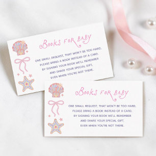 Books for Baby Beach Babe Summer Girl Baby Shower  Enclosure Card