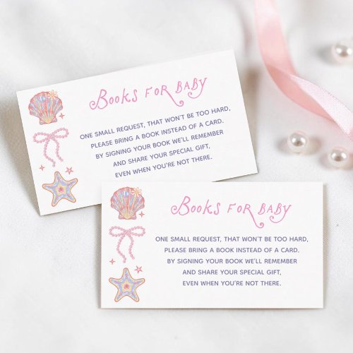 Books for Baby Beach Babe Summer Girl Baby Shower  Enclosure Card