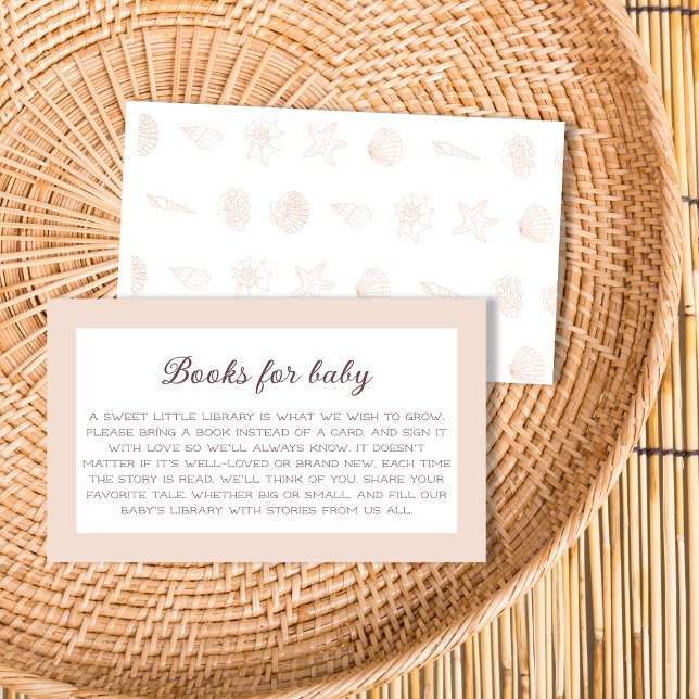 Books For Baby Beach Seashell Baby Shower Enclosure Card (Books For Baby Beach Seashell Baby Shower Enclosure Card)